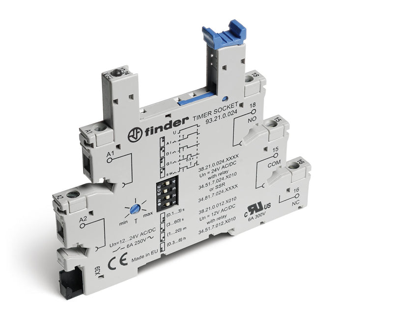 Finder 93.21.0.024 DIN-Rail screw terminal (Box Clamp) timer socket for 34 Series relay