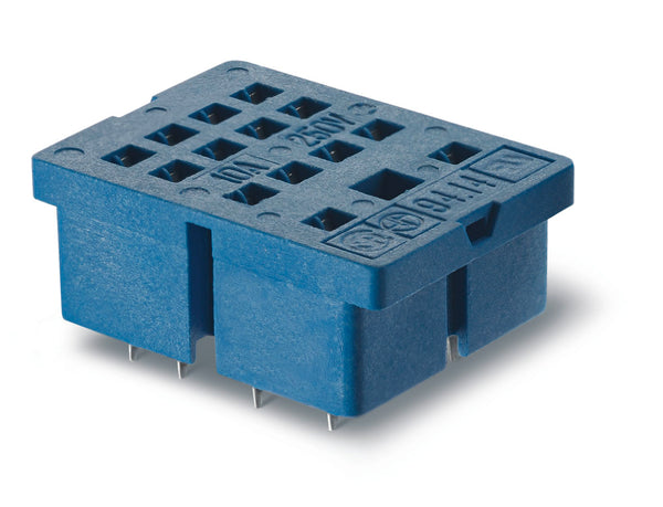 Finder 94.14.0SMA PCB socket, for 55.34 relay (black), including Clip 094.51