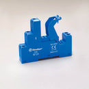 Finder 97.01SPA DIN -Rail/Panel mount screw terminal (Box Clamp) socket for 46.61 relay (blue), including Clip 097.01
