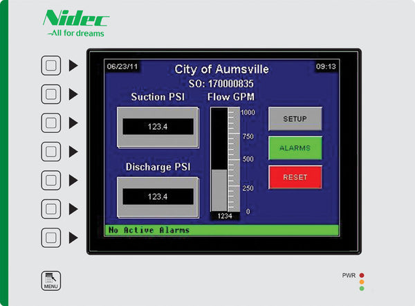 Nidec-Control Tech CTVUE-310SE 10.4" 640x480 32k Color TFT touch screen with Outdoor UV Protection, 2-Ethernet, RS485, 2-RS232, 2-USB, USB programming port and Compact Flash