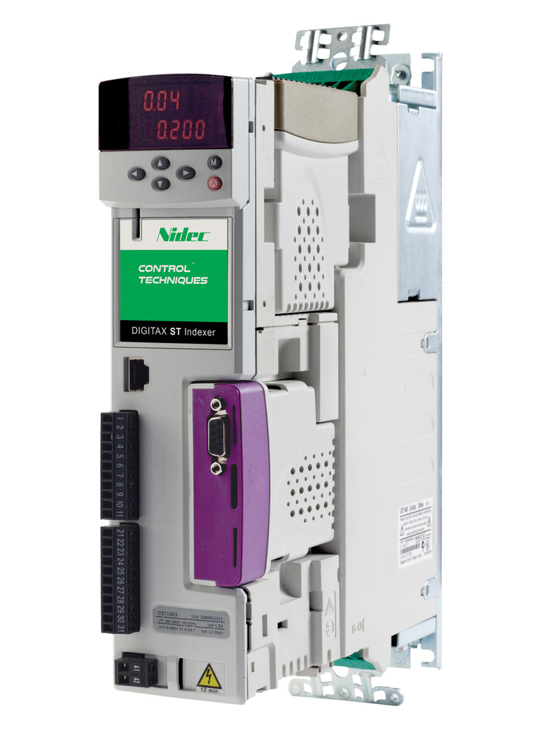 Nidec-Control Tech DST1405I Digitax ST Indexing Servo Drive without Keypad, 460VAC, Output Current 8Arms cont. 24Arms peak, Encoder Feedback