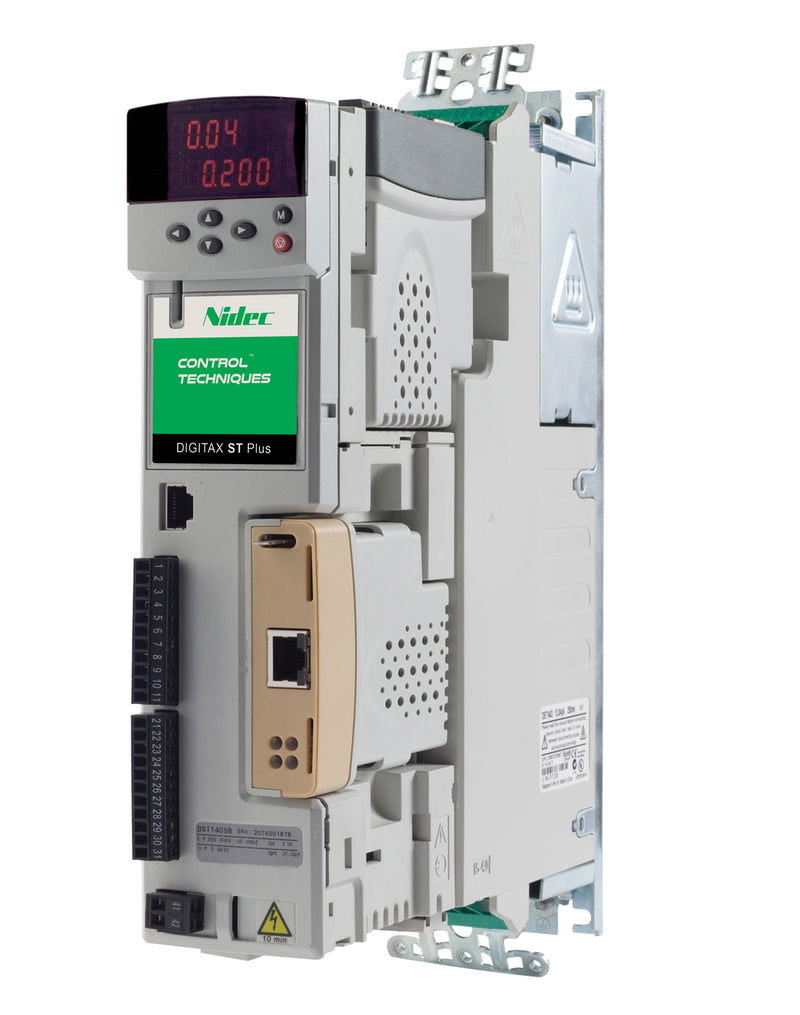 Nidec-Control Tech DST1403P Digitax ST Plus Servo Drive without Keypad, 460VAC, Output Current 4Arms cont. 12Arms peak, Encoder Feedback