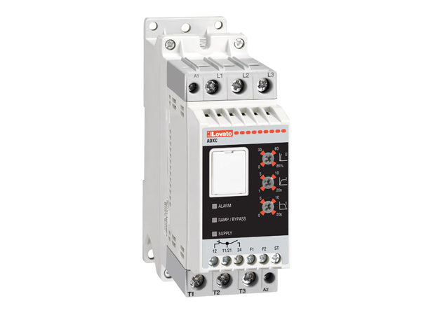 Lovato ADXC037400 With integrated by-pass relay. Three-phase 400VAC motor control