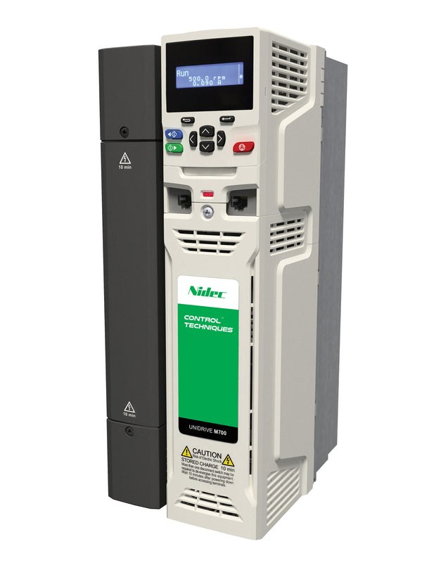 Control Techniques M700-05500030A10101AB100 Unidrive M700, Ethernet, No Keypad, 575VAC, Max Cont Output Current (hp): Normal Duty - 3.9A (3HP), Heavy Duty - 3A (2)