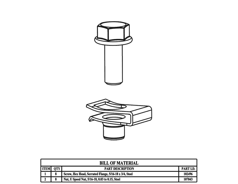 Saginaw SCE-102018 Bolt Pack, Floor Stand Kit